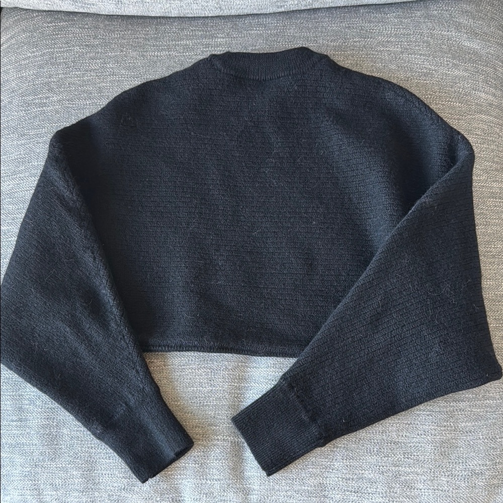 Black Cropped Sweater - Picture 3 of 3